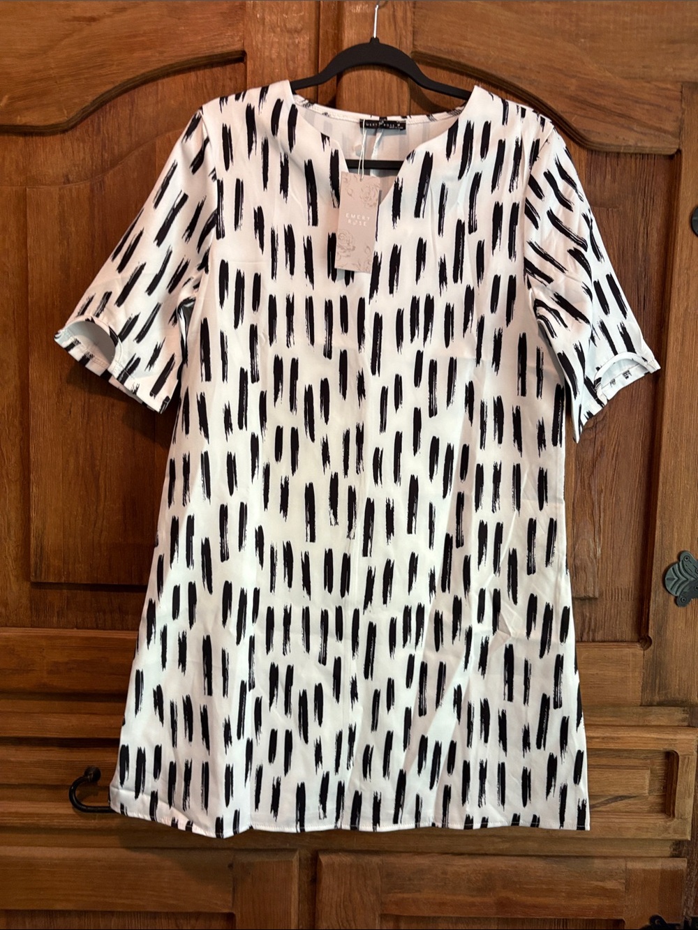 Black & White Brushstroke Mini Dress